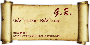 Gürtler Rózsa névjegykártya